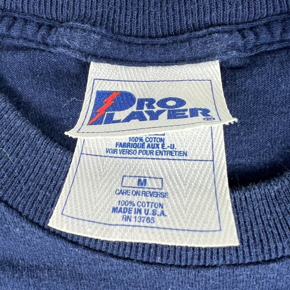 VTG 90s Pro Player Cleveland Indians Shirt Medium Blue Faded Single Stitch Tee - Picture 7 of 13